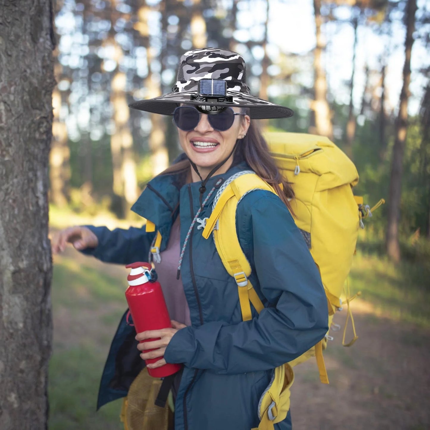 Sun Hat with Fan Solar Charging Big Eaves Outdoor Summer with Fan Hat Men and Women Sun Hat Parent-Child Sun Hat for Travelling Outdoor Hiking Mountaineering Fishing