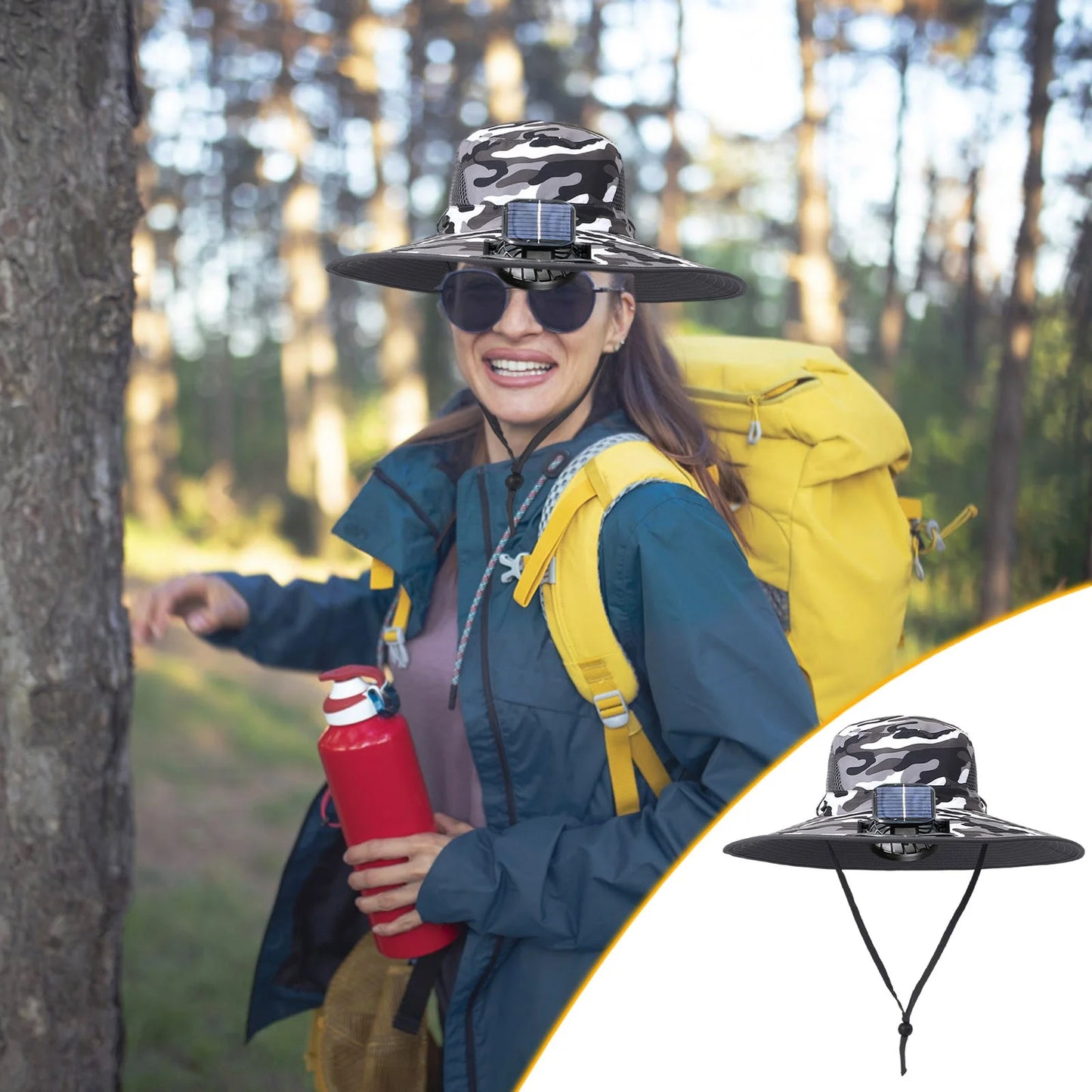 Sun Hat with Fan Solar Charging Big Eaves Outdoor Summer with Fan Hat Men and Women Sun Hat Parent-Child Sun Hat for Travelling Outdoor Hiking Mountaineering Fishing