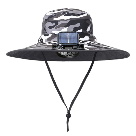 Sun Hat with Fan Solar Charging Big Eaves Outdoor Summer with Fan Hat Men and Women Sun Hat Parent-Child Sun Hat for Travelling Outdoor Hiking Mountaineering Fishing